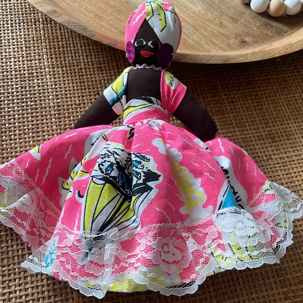 Vintage Caribbean Topsy Turvy cloth doll